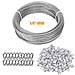 Giardino Fili Cavi Ringhiera Kit Includono 100ft Acciaio Inossidabile Fune Metallica Del Cavo 50 Pc Alluminio Crimpatura E 20 Pezzi In Acciaio Inox Thimble Per Luci Esterne Hanging Decking Globo Di Luce - Foto miniatura 1