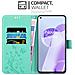 Custodia Compatibile Con Oneplus 9rt 5g In Turchese Fiore - Coperchio Protettivo In Design Floreale Con Chiusura Magnetica, Funzione Stand E Slot Per Carte - Foto miniatura 3