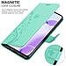 Custodia Compatibile Con Oneplus 9rt 5g In Turchese Fiore - Coperchio Protettivo In Design Floreale Con Chiusura Magnetica, Funzione Stand E Slot Per Carte - Foto miniatura 5