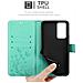 Custodia Compatibile Con Oneplus 9rt 5g In Turchese Fiore - Coperchio Protettivo In Design Floreale Con Chiusura Magnetica, Funzione Stand E Slot Per Carte - Foto miniatura 6