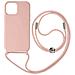 Cover Semirigida Per Iphone 12 / 12 Pro Cordino Nylon 80 Cm Rosa Chiaro - Foto miniatura 1