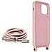 Cover Semirigida Per Iphone 12 / 12 Pro Cordino Nylon 80 Cm Rosa Chiaro - Foto miniatura 5