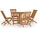 Set Da Pranzo Pieghevole Per Esterni 5pz Legno Massello Di Teak - Foto miniatura 1