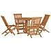 Set Da Pranzo Pieghevole Per Esterni 5pz Legno Massello Di Teak - Foto miniatura 2