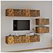 Set Di Mobili Porta Tv 6 Pz Rovere Fumo In Legno Multistrato - Foto miniatura 1