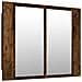 Mobile A Specchio Led Rovere Fumo 60x12x45 Cm Legno Multistrato - Foto miniatura 2