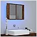 Mobile A Specchio Led Rovere Fumo 60x12x45 Cm Legno Multistrato - Foto miniatura 3