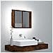 Mobile A Specchio Led Rovere Fumo 60x12x45 Cm Legno Multistrato - Foto miniatura 1