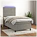 Letto A Molle Materasso E Led Grigio Chiaro 90x200 Cm Velluto - Foto miniatura 1