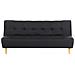 Divano Letto 3 Posti Alsten Tessuto Nero - Foto miniatura 2