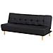 Divano Letto 3 Posti Alsten Tessuto Nero - Foto miniatura 3