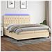 Letto A Molle Materasso E Led Bianco 200x200cm In Tessuto - Foto miniatura 8