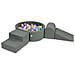 Foam Speelset Met Rond Zwembad 90x30 Grijs Met Ballen 200 Stuks (lichtblauw, Geel, Geme Leerd, Poederroze, Wit) - Foto miniatura 1