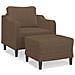 Poltrona con Poggiapiedi Marrone 60 cm in Tessuto - Foto miniatura 1