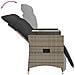 Divano Giardino Reclinabile 2 Posti Tavolino Grigio Polyrattan - Foto miniatura 7