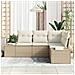 Set di divani da giardino 4 pezzi con cuscini Beige Polyrattan - Foto miniatura 3