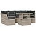 Set Divano da Giardino da 7 Pezzi con Cuscini Grigio Chiaro Polyrattan,  Divano da Giardino per 2 Persone con Cuscini Grigio Polyrattan - Foto miniatura 1