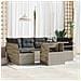 Set Divano da Giardino da 7 Pezzi con Cuscini Grigio Chiaro Polyrattan,  Divano da Giardino per 2 Persone con Cuscini Grigio Polyrattan - Foto miniatura 2