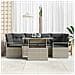 Set Divano da Giardino da 7 Pezzi con Cuscini Grigio Chiaro Polyrattan,  Divano da Giardino per 2 Persone con Cuscini Grigio Polyrattan - Foto miniatura 3