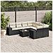 Set Divani da Giardino 9 pz con Cuscini Nero in Polyrattan - Foto miniatura 2