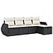 Set Divani da Giardino 5 pz con Cuscini in Polyrattan Nero - Foto miniatura 1