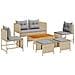Set Divano Esterno Beige e Grigio Chiaro Rattan, Tessuto Standard - Foto miniatura 1