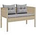 Set Divano Esterno Beige e Grigio Chiaro Rattan, Tessuto Standard - Foto miniatura 4
