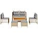 Set Divano Esterno Beige e Grigio Chiaro Rattan, Tessuto Standard - Foto miniatura 8