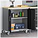 Armadio Portattrezzi  con Ruote e Chiusura Nero 75x45x85 cm Acciaio - Foto miniatura 2