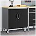 Armadio Portattrezzi  con Ruote e Chiusura Nero 75x45x85 cm Acciaio - Foto miniatura 3