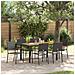 Set da Pranzo per Giardino 7 pcs Nero e Legno 150 x 90 x 75 cm - Foto miniatura 2
