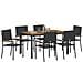 Set da Pranzo per Giardino 7 pcs Nero e Legno 150 x 90 x 75 cm - Foto miniatura 3