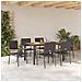 Set da Pranzo per Giardino 7 pcs Nero e Legno 150 x 90 x 75 cm - Foto miniatura 4