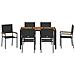 Set da Pranzo per Giardino 7 pcs Nero e Legno 150 x 90 x 75 cm - Foto miniatura 7
