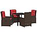 Set da Pranzo per Giardino 5 pcs Marrone Poly Rattan - Foto miniatura 1