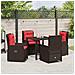 Set da Pranzo per Giardino 5 pcs Marrone Poly Rattan - Foto miniatura 4