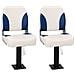 Set Sedile per Barca Pieghevole 4 pz Blu e Bianco 41x36x48 cm - Foto miniatura 1