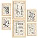 Set Di 6 Stampe Con Brevetti Di Strumenti A Corda Poster Con Immagini Di Brevetti Retrò Design D'interni In Stile Vintage A3 & A4 Telaio In Legno Chiaro - Foto miniatura 1