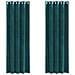Tende con tende 2 pcs Verde scuro 140 x 225 cm Velluto - Foto miniatura 1