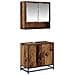 Set di mobili per il bagno con lo scaffale 2 pcs Legno vecchio - Foto miniatura 1