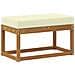 Panca da giardino con cuscino Naturale e Crema 79 x 43 x 37 cm - Foto miniatura 1
