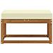 Panca da giardino con cuscino Naturale e Crema 79 x 43 x 37 cm - Foto miniatura 3