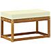 Panca da giardino con cuscino Naturale e Crema 79 x 43 x 37 cm - Foto miniatura 5