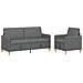 Set di Divani con Storage 2 pcs Grigio Scuro Poliestere - Foto miniatura 1