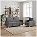 Set di Divani con Storage 2 pcs Grigio Scuro Poliestere - Foto miniatura 2