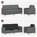 Set di Divani con Storage 2 pcs Grigio Scuro Poliestere - Foto miniatura 3