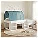 Letto alto per bambini con storage Bianco e azzurro - Foto miniatura 2