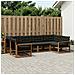 Set di divani da esterno con cuscino 6 pcs Naturale e Nero - Foto miniatura 2