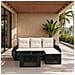 Set Divano da Giardino 5 pz Nero e Bianco Crema polyrattan - Foto miniatura 3