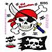 Adesivi Stickers Teschio e Bandiera Pirata, 13,5 x 16 cm - Foto miniatura 1